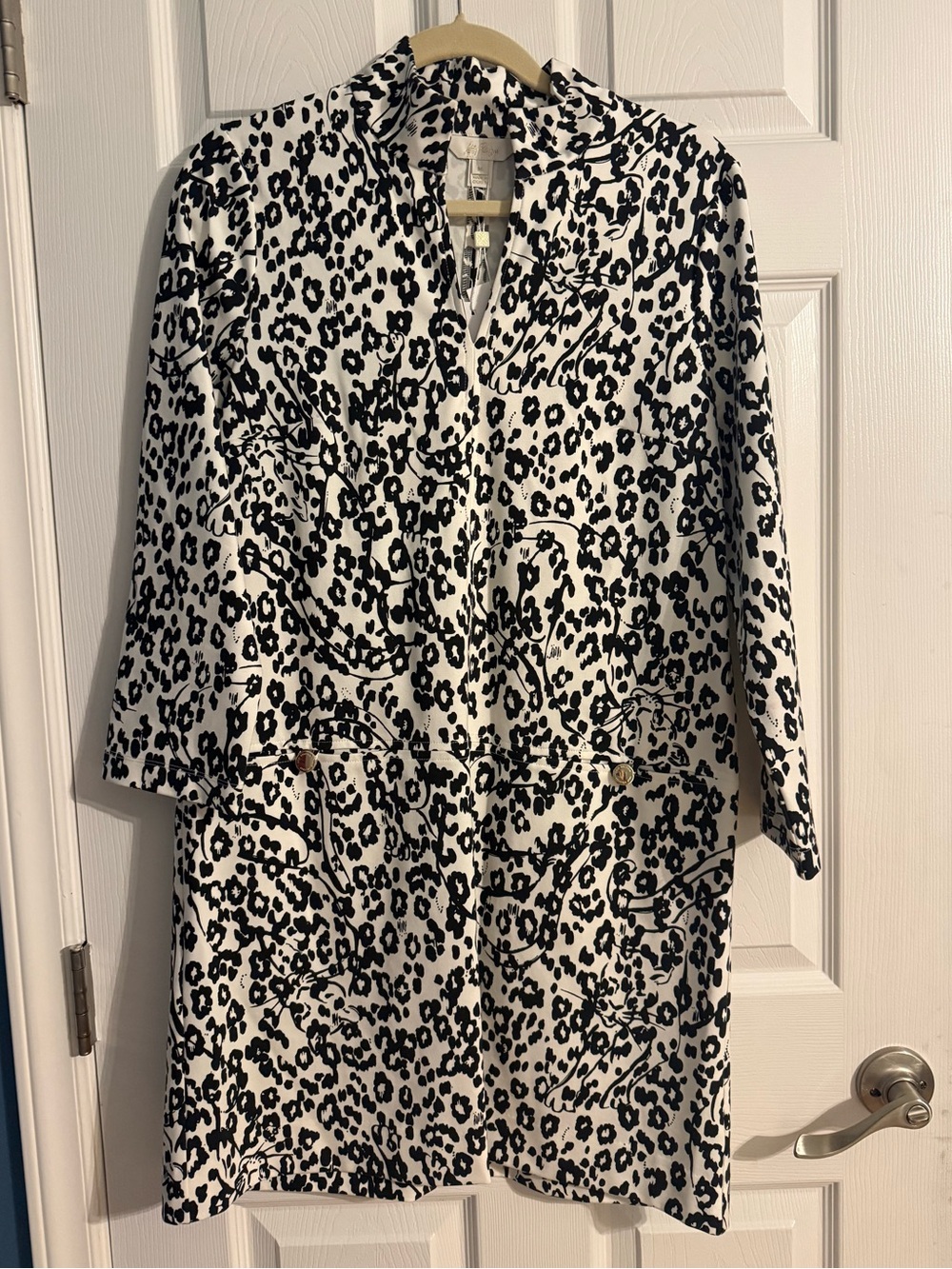 Lilly Pulitzer Rosie Dress Black White Leopard Panther Print Size M NWT $178